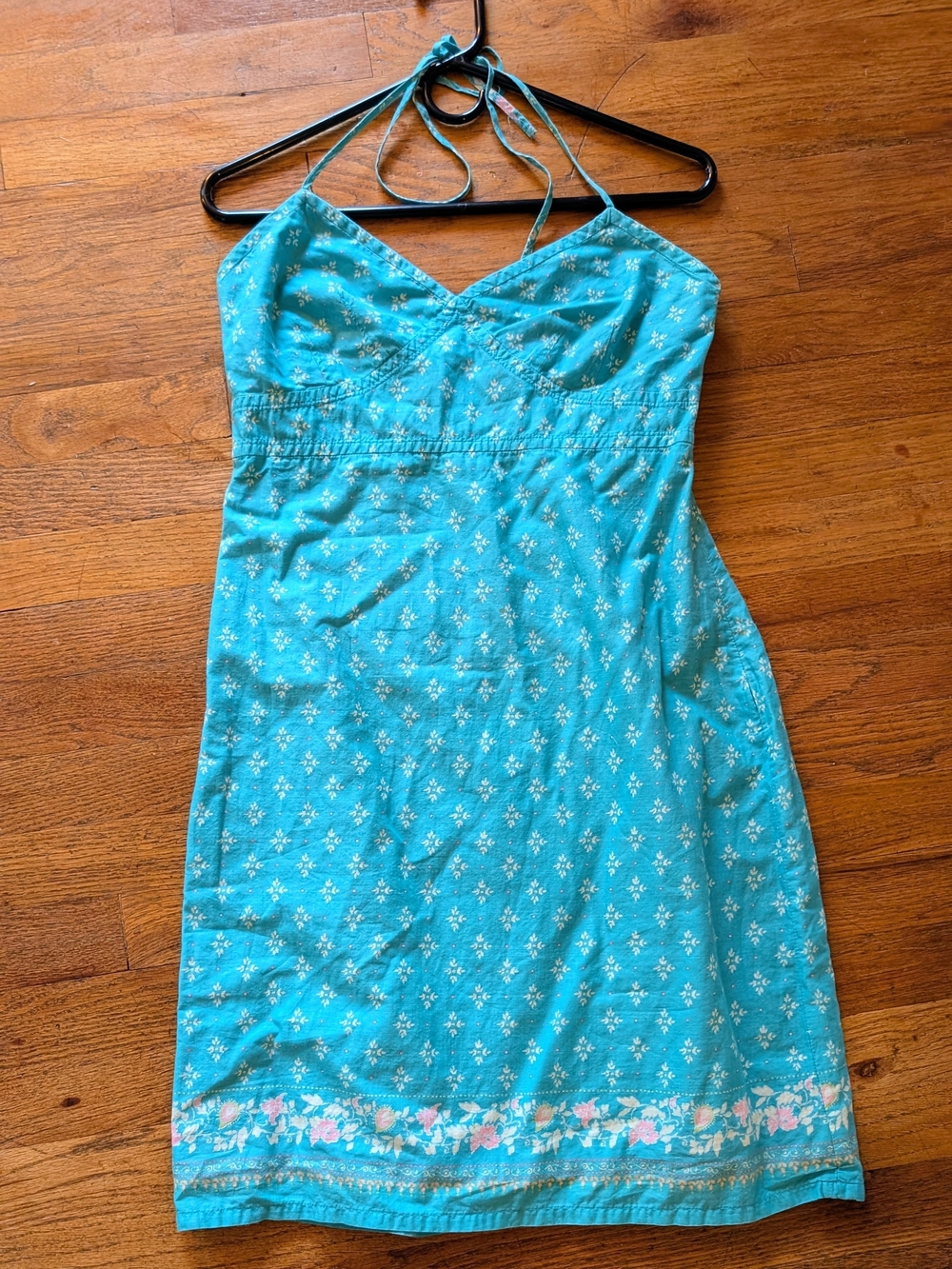 Vintage Y2k Women's GAP Teal Cotton Sundress, Size 8